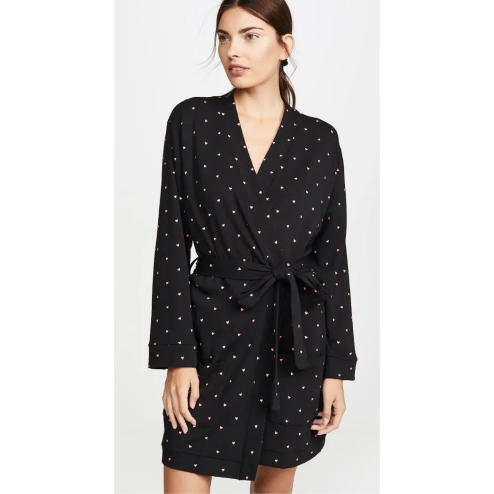 Plush Pink Heart Robe + Scrunchie Set